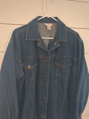 Vintage hunters run 100% cotton dark wash denim jean jacket fall winter